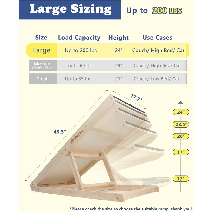 Рампа для собак та котів Hunderampe - складана, регульована, до 90 кг, 30-60 см
