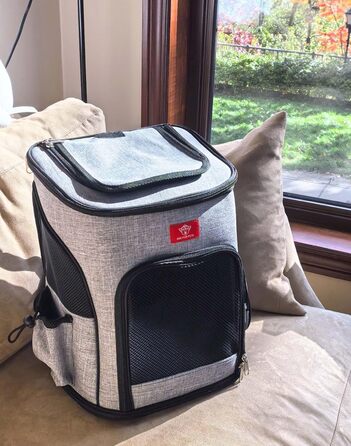 Розширюваний рюкзак для котів та собак One for Pets, сірий колір. Зручний для подорожей та прогулянок.