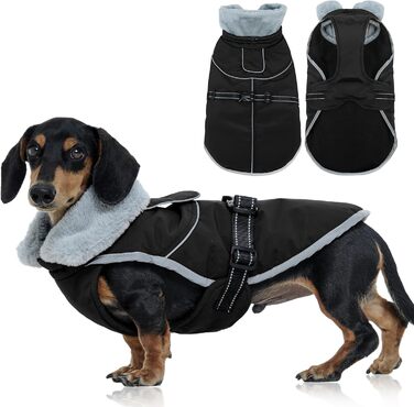 Теплий водонепроникний жилет для собак Kuoser, чорний, розмір M. Регульований, з відбиваючими елементами, для середніх собак.