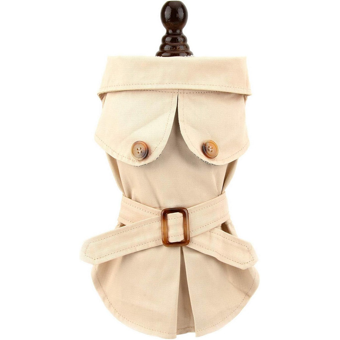 Тренч для собак PAIDEFUL, вітрова куртка-вестерн для дівчаток та хлопчиків, з поясом, для осені та зими, розмір S, колір хакі