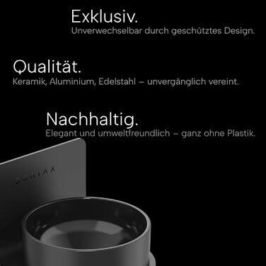 Миска для котів та собак DRAIAX ElegantFeed S: керамічна, піднята, для настінної установки, чорна