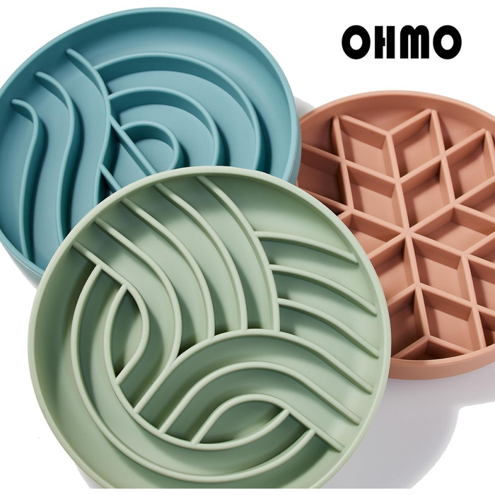 Миска OHMO Anti-Schling Napf для собак (Дерево життя), миска протиковтання для собак, котів, цуценят, здорове харчування, запобігання здуття живота, антиковзаюча, екологічне силікон, світло-зелений, L-Дерево життя