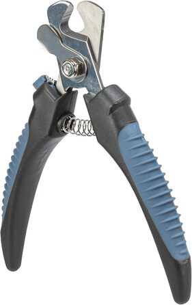 Ножиці для догляду за кігтями TRIXIE для собак, котів, дрібних тварин та птахів - безпечний замок - обмеження запобігає надмірному скороченню - нержавіюча сталь - гумова ручка - чорний/синій - 13 см - 2371