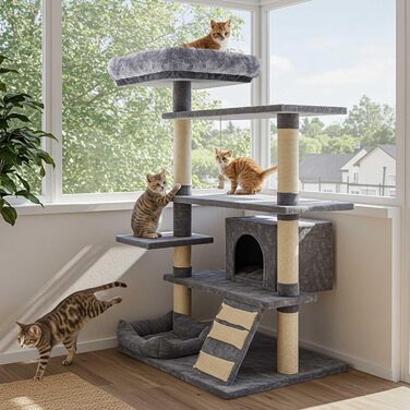 Подушка на платформу для котячого будиночка Abbylike, сіра, 40x40 см, 2 шт.