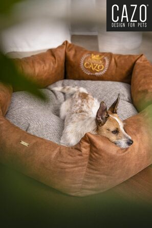 CAZO Преміум ліжко для собак та котів з пуховою наповнювачем, сіре, діаметр 70 см, розмір M, LPMG0204/A