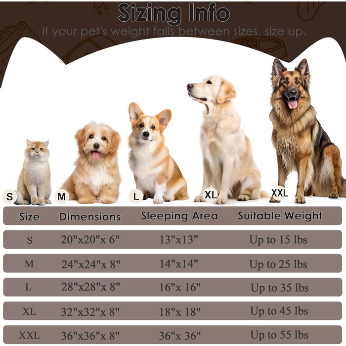 Кругле м'яке ліжко для собак та котів середнього розміру 71.1 см (Кава)