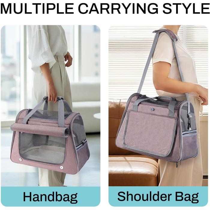 Транспортна сумка для котів та дрібних собак YooxArmor, 45x25x34 см, до 9 кг, червона