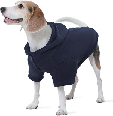 Теплий флісовий худі з капюшоном для великих собак Nanaki з отвором для повідка, блакитний, для хлопчиків та дівчаток, м'який, еластичний, для Бігль, розмір L (Обхват грудей: 58 см)