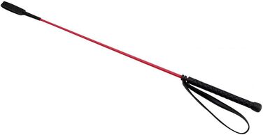 Червона шкіряна реітпітше (уздечка) з петлею для руки та гумовою ручкою, 65 см