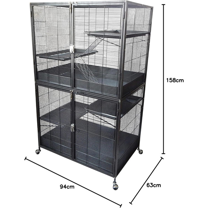 Клітка для щурів та гризунів Maximus 94x63x158 см, метал, Zoo-Shop