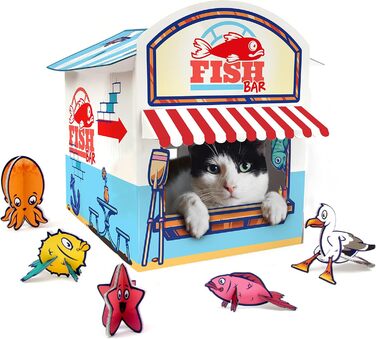 SUCK UK Картонна іграшка-подряпування для котів | Іграшка для котів | Картонний кігтетоп | Кіт | Коти | Картон для дряпання (Кіоск)