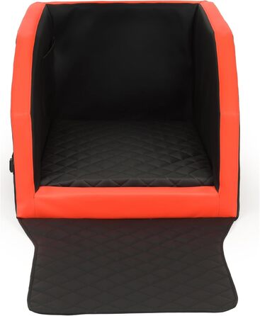 Автоматичне ліжко для собак у машину Velinda, з ременями безпеки, 55x70 см (чорний/білий, чорний/червоний)