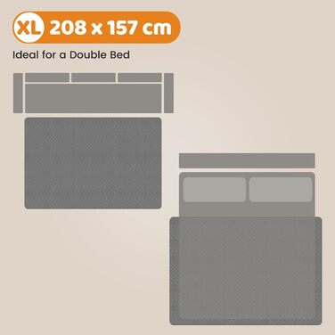 Водонепроникний коврик для собак Nobleza 208x157 см, захист дивану, неслизький, легко миється. Миючий коврик для собак, коврик для собак у дорогу, сірий