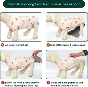 Тільце для собак після операції Kuoser: захист від лизання, дихаюча тканина, рожевий колір, XS (1 шт.)