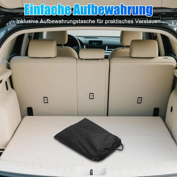Підлокітник для заднього сидіння автомобіля, розширювач сидіння, флісова підстилка для кемпінгу та сну, універсальний для SUV, MPV та компактних авто (Чорний)