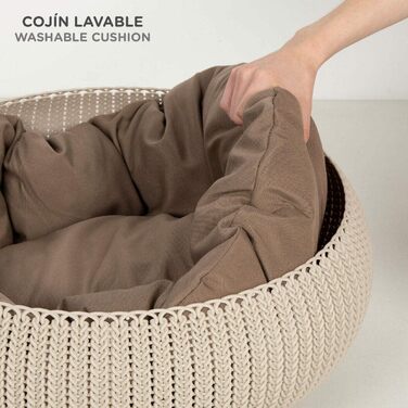 Лежанка для тварин Curver Liegeplatz, пластикова, світло-коричнева, 54 x 54 см