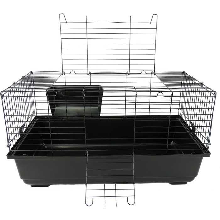 Клітка для кролика 120 см, синя/чорна, 82x46x24 см