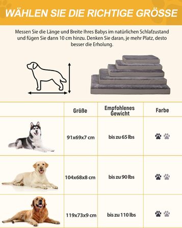 Ортопедичне ліжко для собак Favodormir, велике та середнє, 91x69x7 см (Сірий)