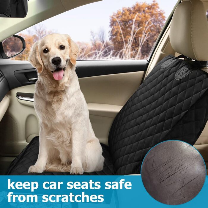 Чохол на автокрісло для домашніх тварин JNNJ, водонепроникний, підходить для всіх авто та SUV (чорний)