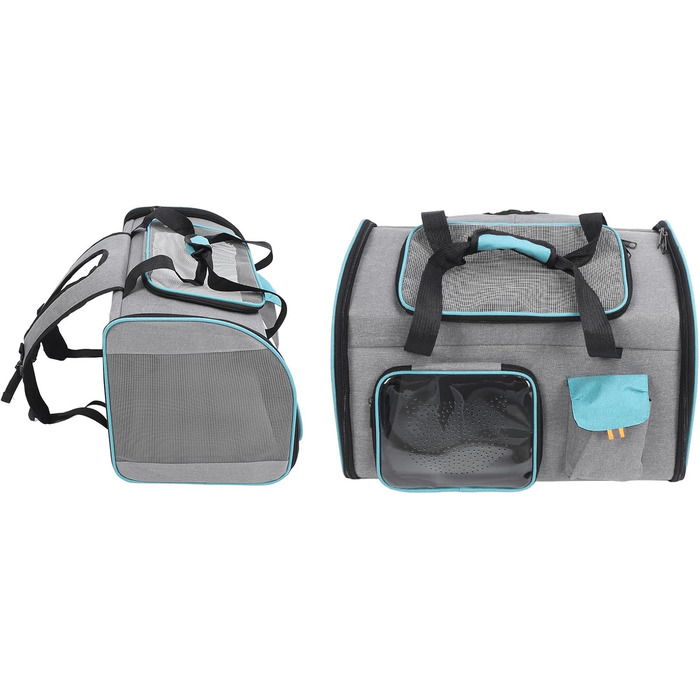 Трансформер для тварин XOYIXOYI: дихаючий рюкзак-переноска для котів та собак, велика місткість, легкий у догляді, для прогулянок на вулиці (сірий та блакитний)