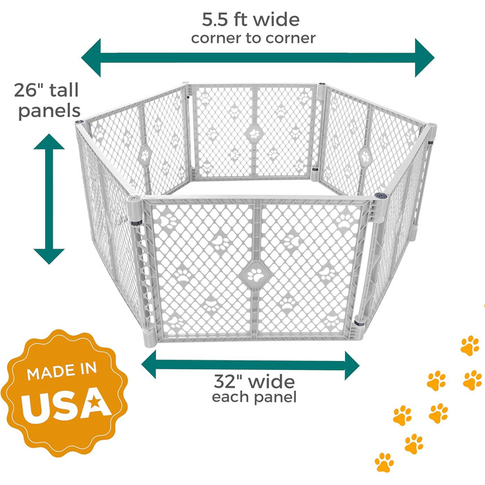 Вольєр для собак MYPET з 8 панелей, сірий, довговічний, UV-стійкий, портативний, регульований, зручний дизайн