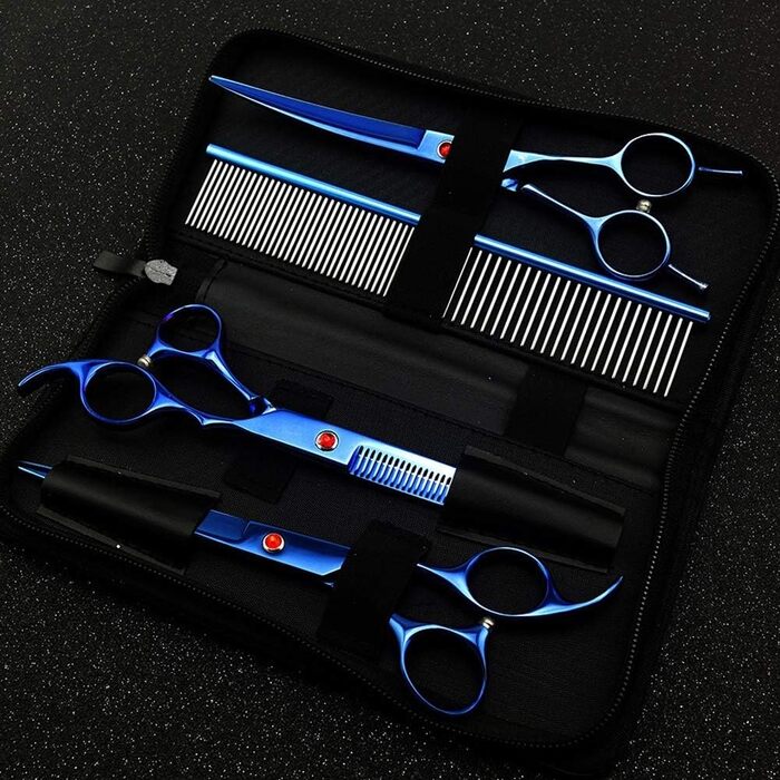 Набір професійних ножиць для грумінгу собак, нержавіюча сталь, для дому та салонів, з гребінцем для догляду