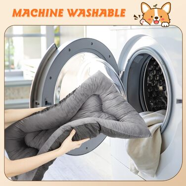 Nobleza Лежанка для собак великих порід, м'яка, нековзна, миється, дихаюча, 130x100x13 см, сіра