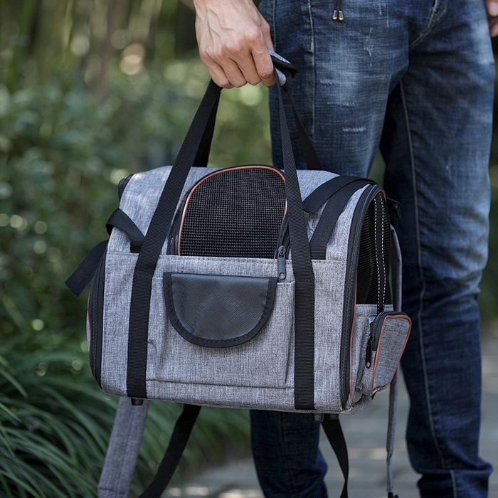 Переноска для котів та собак, м'яка сумка-контейнер для малих і середніх тварин, зелена