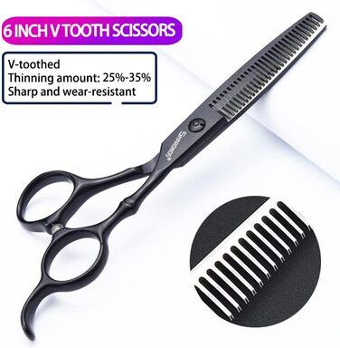 Набір професійних ножиць для стрижки волосся Sharonds 440C, 6 дюймів (3 шт. + 2 шт.)