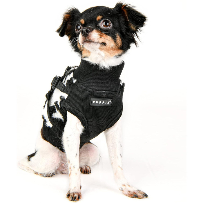 Шлейка Puppia Serval Harness J для малих і середніх собак, регульована, комфортна, чорна