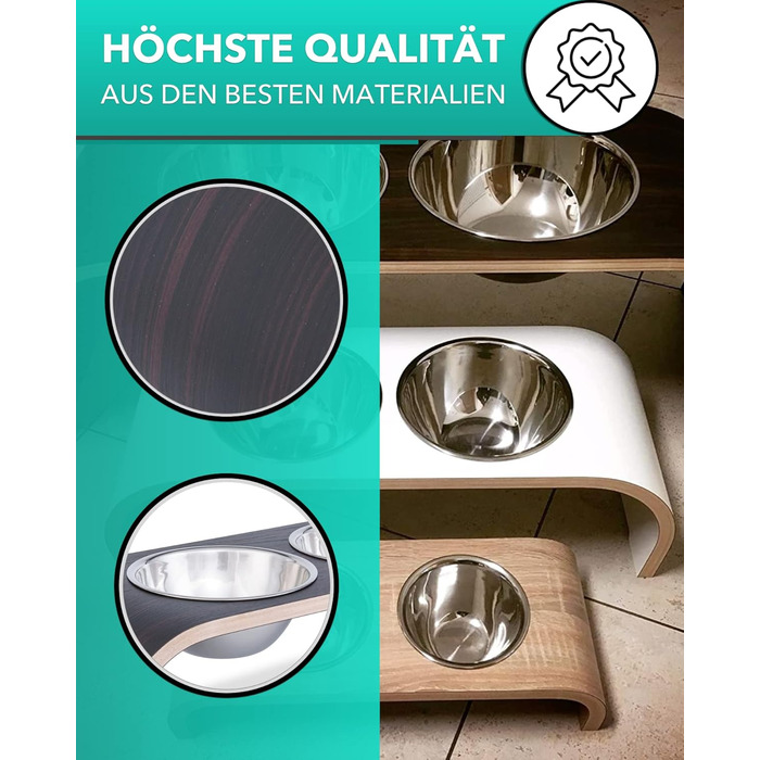 Набір мисок для собак ilaCasa Makassar - 2 шт. Підвищені, для корму та води