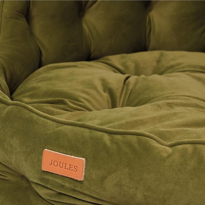 Ліжко для собак Roewood x Joule Chesterfield, маленьке, розкішне, з антиковзким дном, додатковою підкладкою та підтримкою, у стилі Chesterfield, зручне місце для відпочинку (хакі, 70 x 70 x 27 см)