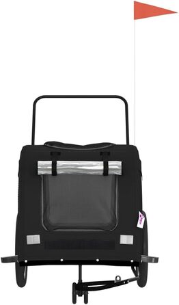 Причіп для тварин на велосипед, Оксфорд та Ізон, помаранчевий та сірий, 68x134x73 см