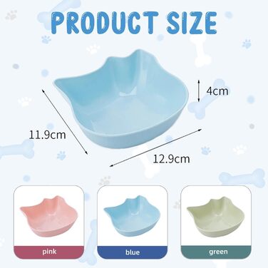 Набір мисок для котів (6 шт.) - антиковзні миски для корму та води для маленьких тварин | Зносостійкі, легко миються миски для кошенят | Сучасний дизайн у різних кольорах
