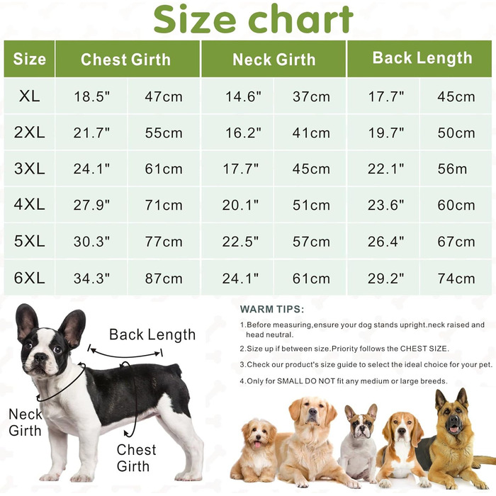 Водонепроникний зимовий одяг для собак Dolahovy: тепла флісова куртка для малих, середніх та великих собак, вєсті з шлейкою (зелений, 2XL)