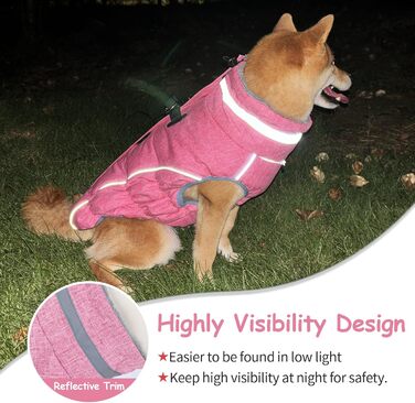 Водонепроникний та вітронепроникний теплий зимовий накид для собак, розмір M (рожевий, XL), з інтегрованою шлейкою, для цуценят та маленьких/великих собак