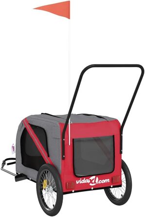 Фарм-причіп для велосипеда ZEYUAN: червоний та сірий, оксфордська тканина та метал