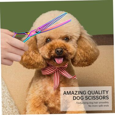 Вигнуті ножиці для грумінгу собак, 7 дюймів, портативні, легкі, кольорові, ножиці для догляду за домашніми тваринами, вигнуті ножиці Chunkers для собак