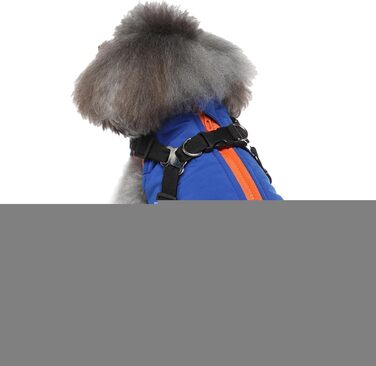 Теплий зимовий одяг для собак: куртка-жилет з шлейкою, блакитна, розмір S