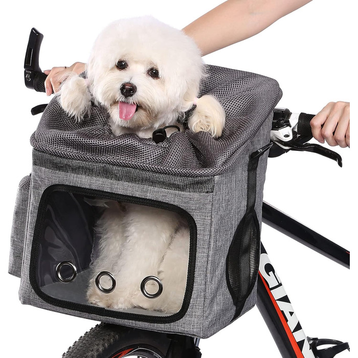 Велосипедний кошик-сумка для собак Ownpets, переноска для домашніх тварин, автокрісло з ременем безпеки, регульований плечовий ремінь, дихаючий матеріал