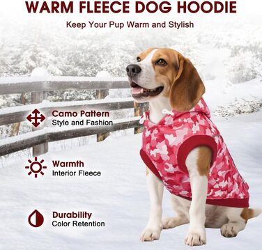 Світшот для собак IECOii, теплий зимовий пуховик з отвором для повідка та світловідбиваючими смугами, худі для собак, теплий пуловер для собак, одяг для собак, флісовий пуловер (M-4XL) 3XL, рожевий