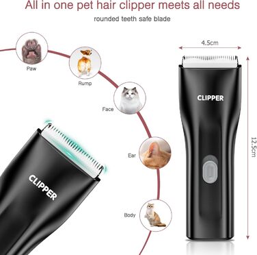 Набір для грумінгу собак LOFICOPER: безшумний триммер для догляду за шерстю, включає гребені та знімні насадки, IPX7, акумуляторний