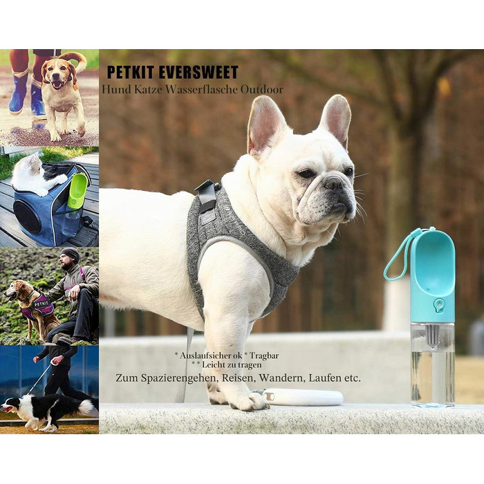 Поїлка для собак PETKIT Eversweet P008 — герметична пляшка для води в дорогу, 400 мл, синя
