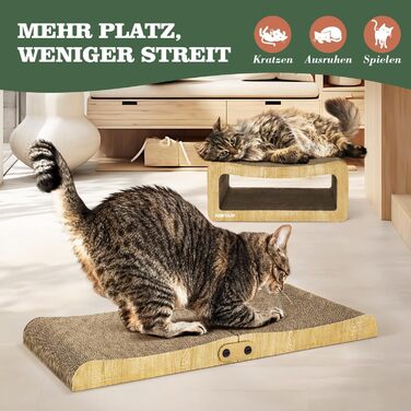 Котячий когтетоп Pawtasy на стіну та кут з іграшкою - когтеточка для котів