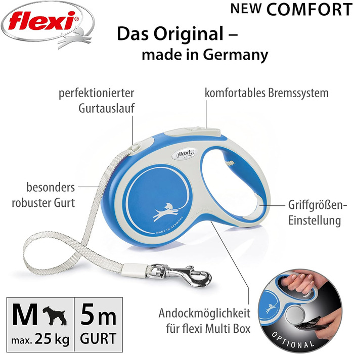 Flexi Comfort L рулетка для собак до 60 кг, 5 м (Блакитна)