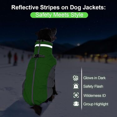 Зимова куртка для собак, тепла, водонепроникна, вітронепроникна, флісова, для прогулянок та походів (Small, неоновий зелений)