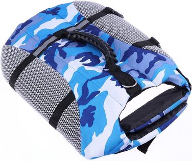 Поплавкова жилетка для собак POPETPOP, регульована, дихаюча, з ручками та швидкою застібкою, блакитна (S)