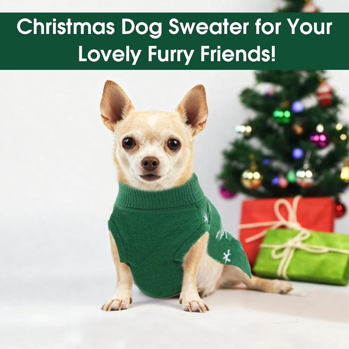 Святий Вечірній Пуловер для Собак IDOMIK: Сніговик та Собака, з Отвором для Поводка, Рожевий (X-Large, Зелений)