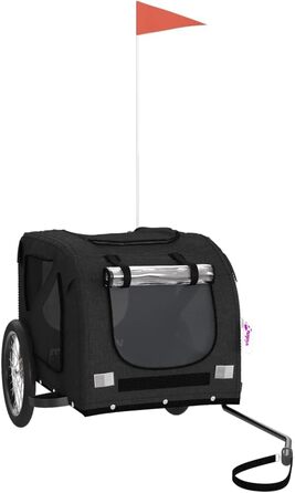 Фастнайти велосипедний причіп для собак чорного та сірого кольорів. Причіп для велосипеда, вантажний причіп, транспортний причіп. Максимальне навантаження 45 кг (чорний)