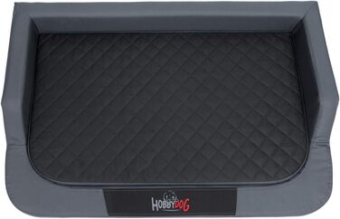 Ортопедичне собаче ліжко MEDICO Standard для собак маленьких, середніх та великих порід (75 x 50 см, сірий з чорним)